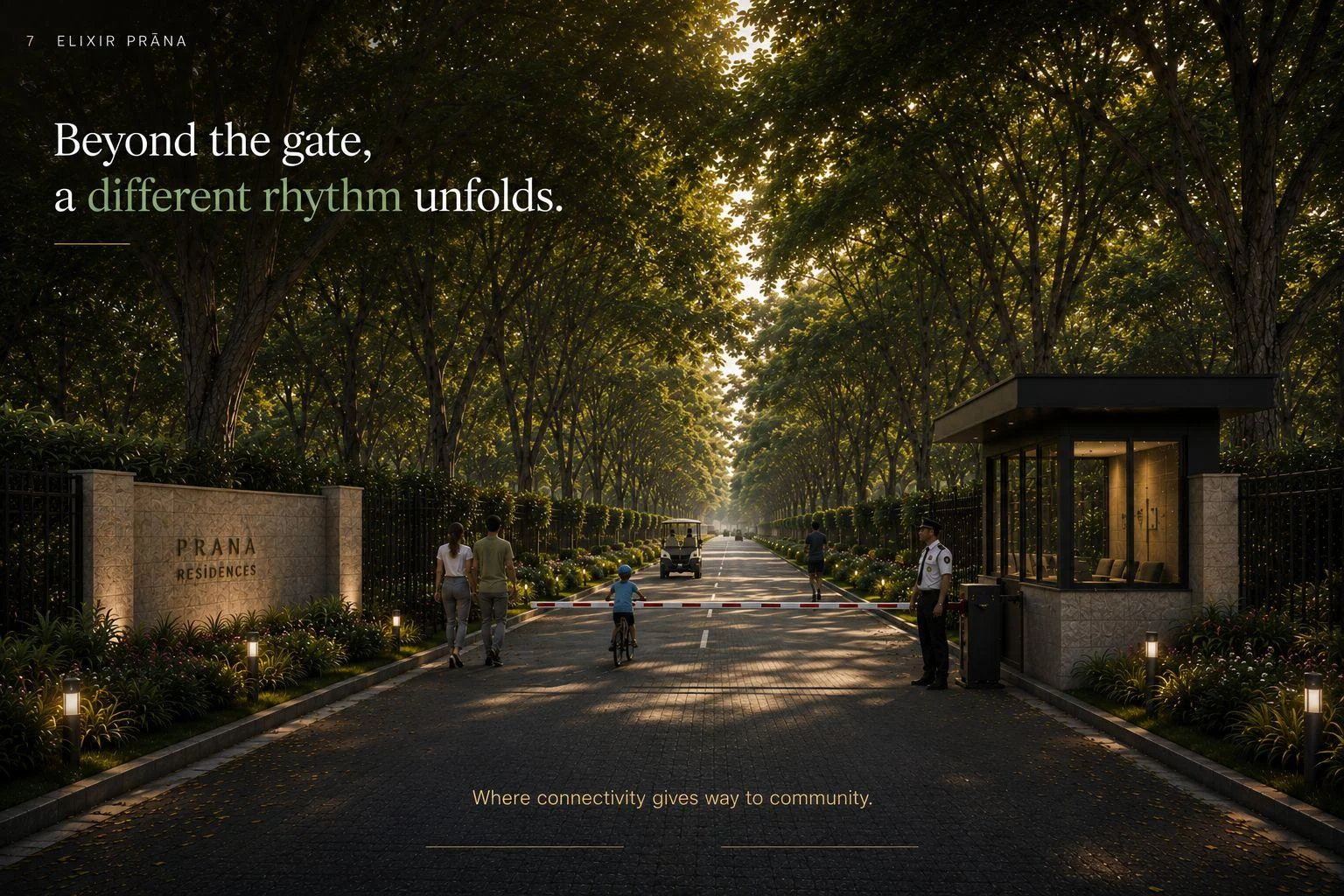 Prana Residences tree-lined avenue